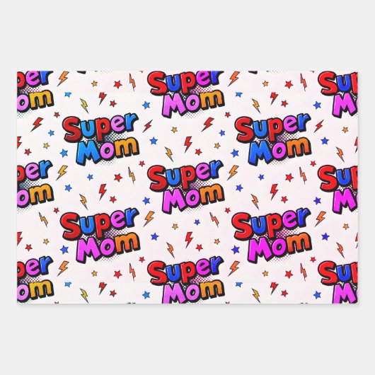 Super Mama Geschenkpapier Set (Vorderseite 3)