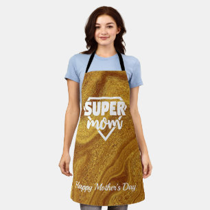 Super Mama Gold Foil Happy Mütter Tag Schürze