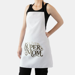 Super-Mama Gold Verzierte Typografie Geschenk Schürze