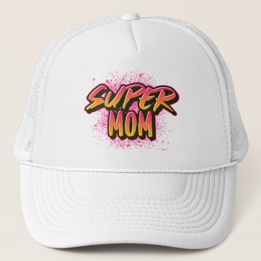 SUPER MAMA GRAFFITI-INSPIRIERT BASEBALL-GAP TRUCKERKAPPE (Vorderseite)