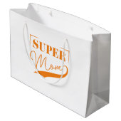 Super Mama Große Geschenktüte (Rückseite Schrägansicht)