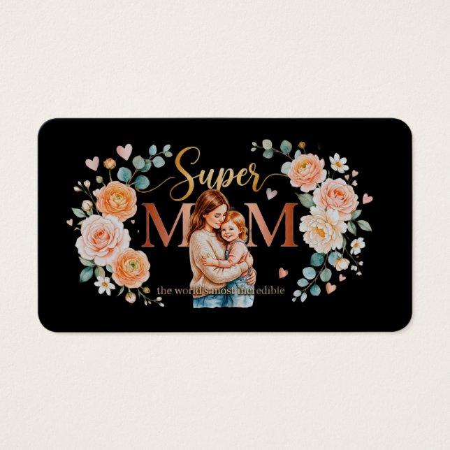 Super-Mama-Grußkarte 💖Profilkarte (Vorderseite)