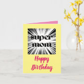 Super Mama Happy Birthday Card, Superhero Theme Karte (Gelbe Blume)