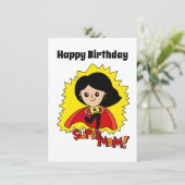Super Mama Happy Birthday Einladung (Stehend Vorderseite)