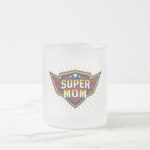 Super-Mama-Heldenschild-Flügel Beste Mama Aller Ze Mattglastasse