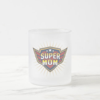 Super-Mama-Heldenschild-Flügel Beste Mama Aller Ze Mattglastasse