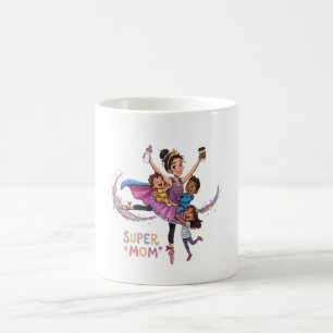 Super-Mama: Heldin Mutter mit drei Kindern Illustr Kaffeetasse