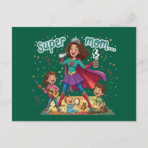 Super-Mama-Heldin - Muttertagsfeier Postkarte