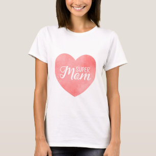 Super Mama im rosa Aquarellherz, Muttertag T-Shirt