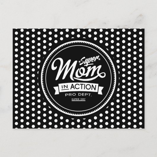 Super-Mama in Action Dark Postkarte (Vorderseite)