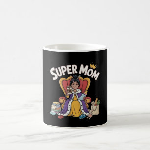 Super-Mama-Königin auf Thron-Cartoon Kaffeetasse