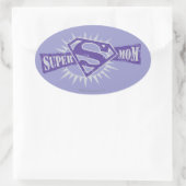 Super Mama Lila Sternexplosion Ovaler Aufkleber (Tasche)