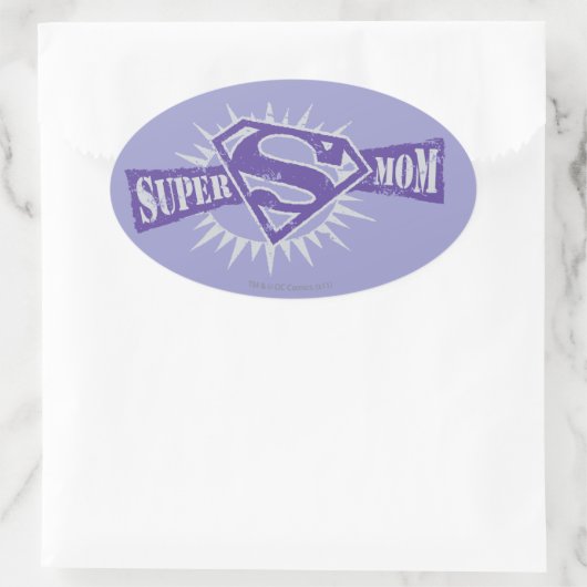 Super Mama Lila Sternexplosion Ovaler Aufkleber (Tasche)