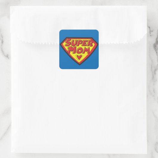 Super Mama - Matte, Quadratischer Aufkleber (Tasche)