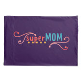 Super-Mama mit handgezogenen Grundformen Kissenbezug (Rückseite)