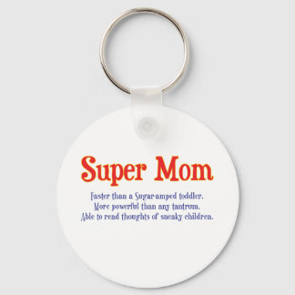 Super Mama mit super Powern T - Shirt und Geschenk Schlüsselanhänger