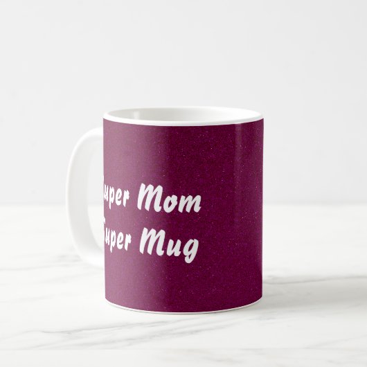 Super Mama Moderner abstrakter Glitzer lila Monogr Kaffeetasse (Vorderseite Links)