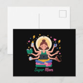 Super-Mama-Multitasking-Muttertags-Grafik Postkarte (Vorne/Hinten)