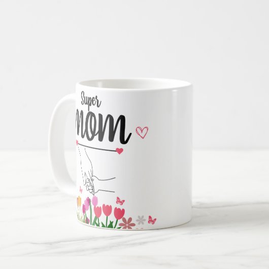 Super Mama Muttertag Tasse Geschenk (Vorderseite Links)