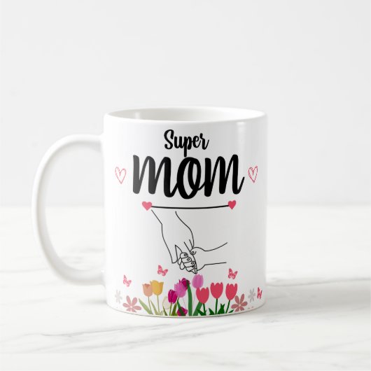 Super Mama Muttertag Tasse Geschenk (Links)