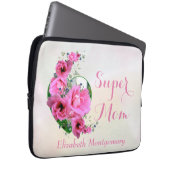 Super Mama Natural Pink Floral Heart Individuelle  Laptopschutzhülle (Vorne Rechts)
