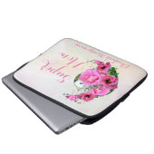 Super Mama Natural Pink Floral Heart Individuelle  Laptopschutzhülle (Vorne Knopf)