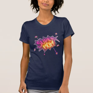 Super Mama Neon Comic Blase Blume Muttertag T-Shirt