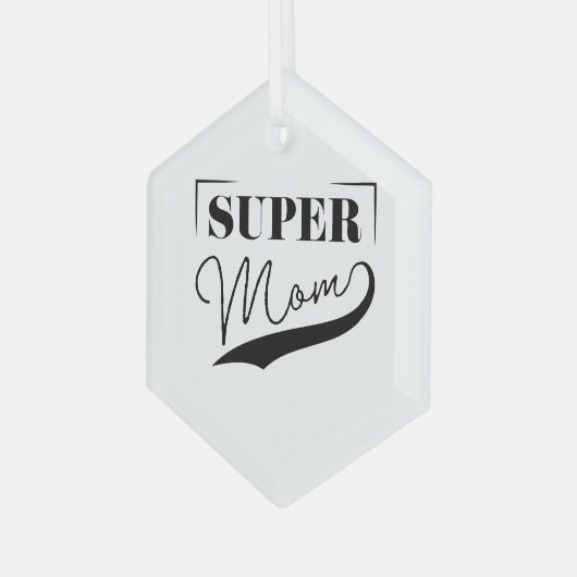 Super Mama Ornament Aus Glas (Vorderseite Links)