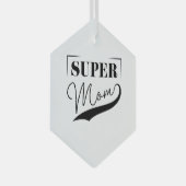 Super Mama Ornament Aus Glas (Vorderseite Rechts)