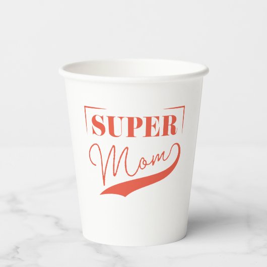 Super Mama Pappbecher (Rückseite)