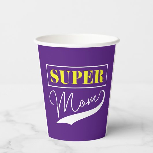 Super Mama Pappbecher (Rückseite)