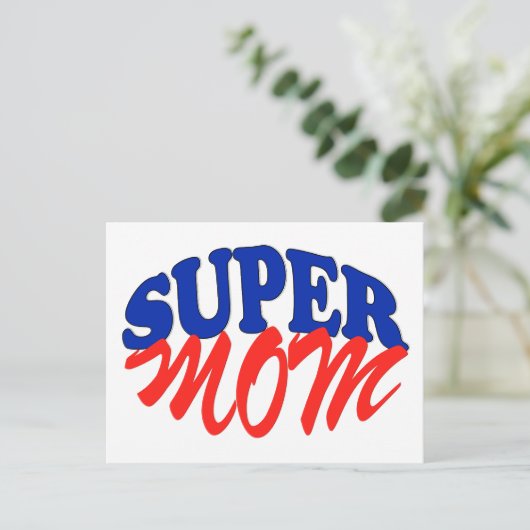 SUPER-MAMA POSTKARTE (Stehend Vorderseite)
