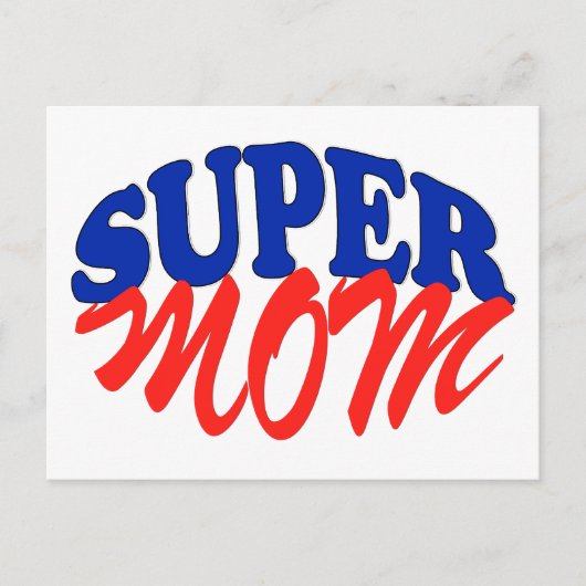 SUPER-MAMA POSTKARTE (Vorderseite)
