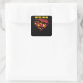Super Mama Quadratischer Aufkleber (Tasche)