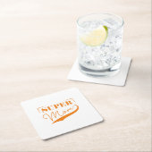 Super Mama Rechteckiger Pappuntersetzer (Vor Ort)