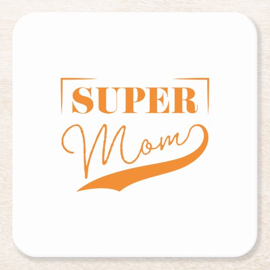 Super Mama Rechteckiger Pappuntersetzer (Vorderseite)