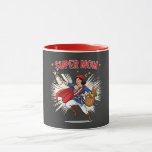Super-Mama Retro-Superheldin Muttertagsgeschenk Tasse