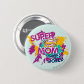 Super-Mama Rette die Welt Button (Vorne & Hinten)