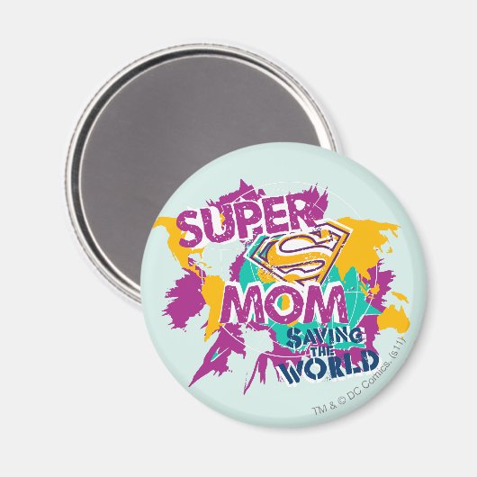 Super-Mama Rette die Welt Magnet (Vorderseite/Rückseite)