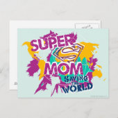 Super-Mama Rette die Welt Postkarte (Vorne/Hinten)