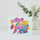 Super-Mama Rette die Welt Postkarte (Stehend Vorderseite)