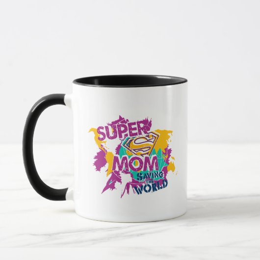 Super-Mama Rette die Welt Tasse (Links)
