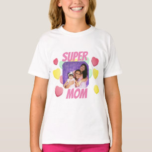 Super Mama Rosa und farbenfrohe Herzen Muttertag T-Shirt