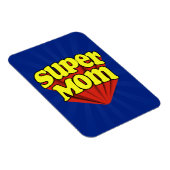 Super Mama Rot/Gelb/Blau Superhero Muttertag Magnet (Rechte Seite)