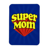 Super Mama Rot/Gelb/Blau Superhero Muttertag Magnet (Vertikal)