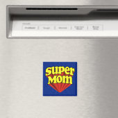 Super Mama Rot/Gelb/Blau Superhero Muttertag Magnet (In Situ (Geschirrspüler))