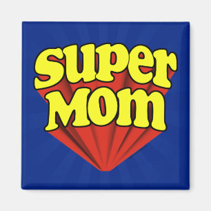 Super Mama Rot/Gelb/Blauer Muttertag Magnet