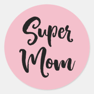 Super Mama Serif Runder Aufkleber