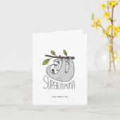 Super Mama Sloth Karte (Gelbe Blume)