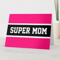 SUPER MAMA Sporty Fun Bright Pink Black Stripes
